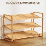 Bambuhylla Skoställ, Hallhylla med 3-våningsdesign och 30 kg Lastkapacitet