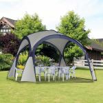 Kupolformat Partytält och Solskydd Rymligt Eventtält Glasfiberstänger för Camping och Strand Krämvit Blå 3,5 X 3,5 X 2,3 M