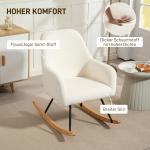 Gungstol i Mjuk Sammetsklädd med Brett Ryggstöd, Krämvit