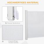 Utdragbar Säkerhetsgrind i PVC, Flexibel Skyddsbarriär för Dörrar och Trappor, Rullgardinsfunktion sparar plats, Vit, 115 x 82,5 cm
