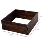 Upphöjd Bädd Plantering Grönsaksbädd Örtbädd Massivt Trä Mörkbrun 60 X 60 X 23 Cm