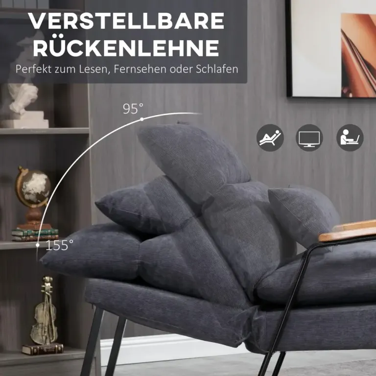 TV-Fåtölj med Pall Relaxstol 68 x 91,5 x 88 cm