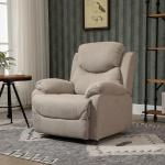 Relaxstol Enkel Soffa Solstol med 150° Lutning TV-Stol Linnelook Beige 97 X 96 X 105,5 Cm