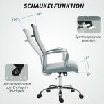 Kontorsstol Skrivbordsstol Ergonomisk Ljusgrå av Konstläder för Kontor Höj- och Sänkbar Snurrstol med Vippfunktion och Armstöd
