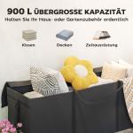 Kuddväska för Trädgårdskuddar, Skyddsöverdrag med Bärhandtag och Dragkedja, Svart, 200x60x75 cm
