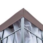 Paviljong med Ventilationstak och Myggnät Partytält med Dräneringshål Polyester och Stål Beige Svart 2,95 X 2,95 X 2,75 M