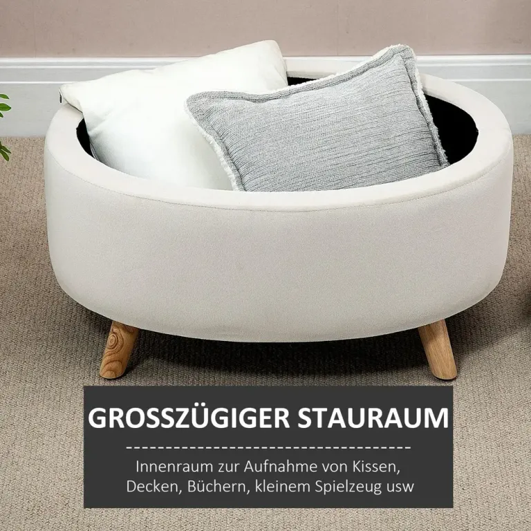 Bänk Förvaringsbänk Oval Stoppad Pall 71 x 51,5 x 42 cm