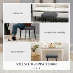 Fotpall Fotstöd Mörkgrå av Kashmirlook och Stål för Vardagsrum Fyrkantig Pall Elegant Design