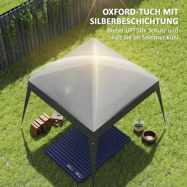 Ersättningstak för Paviljong Vattenavvisande Mörkgrå 3 x 3 m