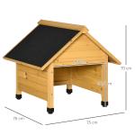 Garage för Robotgräsklippare i Trä, Skyddande Carport med Tak, Förlänger Livslängden på din Gräsklippare, Gul, 75 x 76 x 70 cm