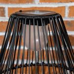 Solcellslampa i Trumma-Design, Dekorativ Trädgårdslampa med LED, Vattentät Utomhusbelysning för Balkong, Svart