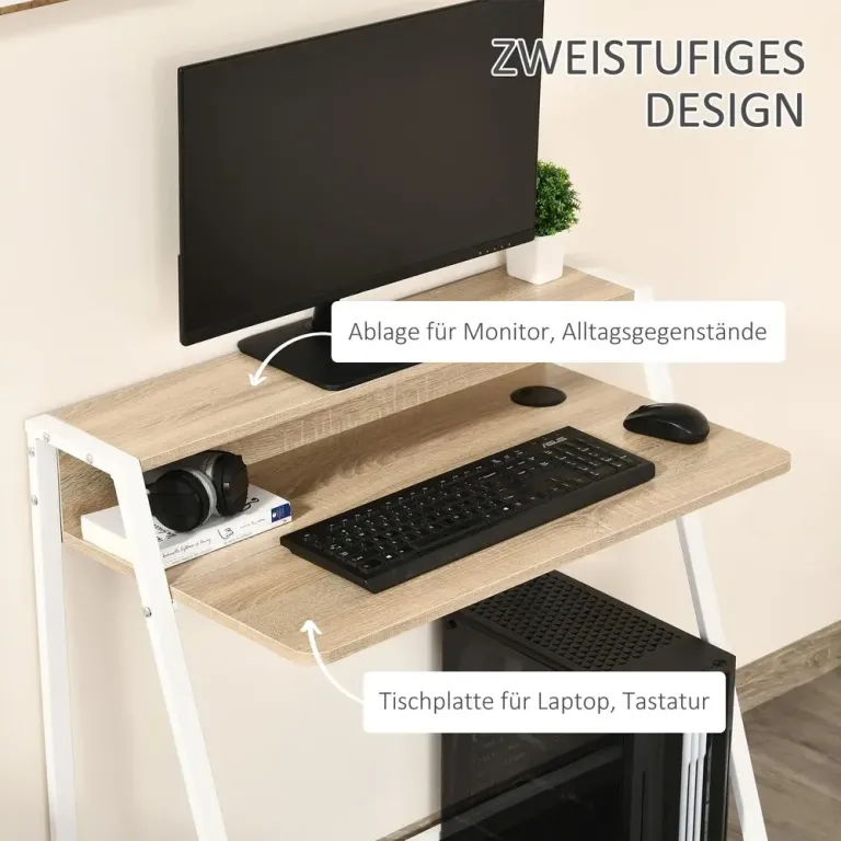 Skrivbord med Förvaring Snyggt Datorbord 84 x 45 x 85 cm