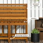 Trädgårdsbänk med Bord 2-i-1, Smart Utemöbel i Lärkträ, Omvandlingsbar Bänk till Matgrupp, Teak-Look