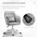Snurrbar Massagestol för Kontor, Ergonomisk Skrivbordsstol med Ländkudde, Bekväm Arbetsstol med Massagefunktion, Grå