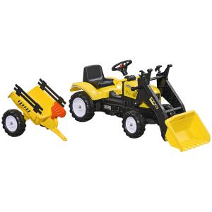 Barnhjullastare, Kontrollerbar Frontlastare, Pedaldriven, Gul/Svart, 3+