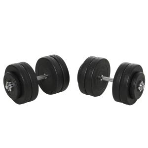 Hantelset Hantlar Svart av Stål för Styrketräning 50 kg Set med 2 Hantelstänger 12 Vikter och 4 Stjärnlås Professionell Utrustning