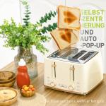 2-i-1 Köksset Brödrost och Vattenkokare, 1,7 L och 4 Skivor, Flera Alternativ, Beige