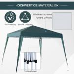 Hopfällbar Paviljong Partytält UV-Skydd Stål och Grön Polyester Inklusive Bärväska för Trädgård och Balkong Portabel 2,4 X 2,4 M