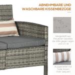 Konstsoffa Stabil Grå Konstrotting för Trädgård med Kuddar för Tre Personer och Stålram för Uteplats och Altan 173 x 68 x 78 cm