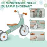Balanscykel för Småbarn utan Pedaler med 3 Tysta Hjul för Lek och Motion Hållbar och Säker Grön Plast och Metall 12-36 Månader