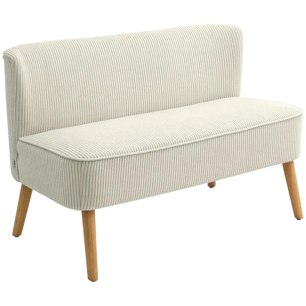 Soffa Loveseat 2-Sits Soffa Krämvit av 117 x 56,5 x 77 Cm