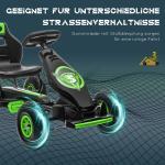 Trampolinbil för Barn, Tuff Gokart med Justerbar Sits och Handbroms, Rolig Trampbil för Utomhuslek, Grön/Svart, 5 år+