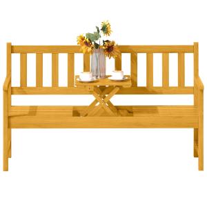 2-sits Trädgårdsbänk i Trä, Väderbeständig med Rygg och Armstöd, 320 kg, Teak, 149x56,5x89 cm