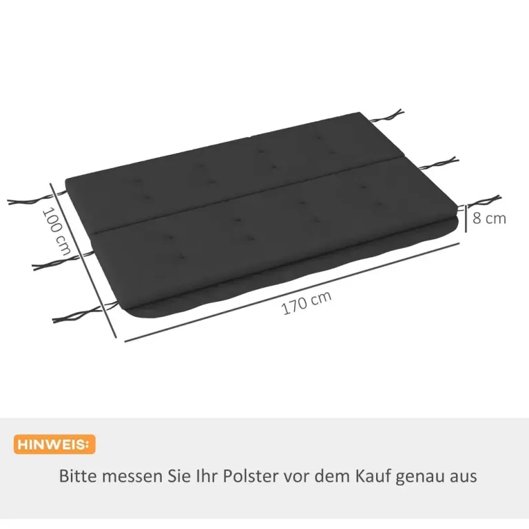 Dyna till Hammock 3-Sits Sittdyna med Ryggstöd 170 Cm