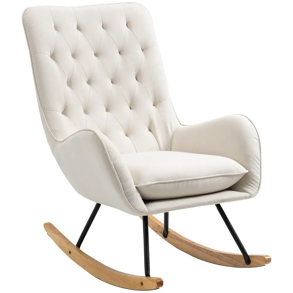 Gungstol Relaxstol Krämvit av Linne 69 x 90 x 100 cm