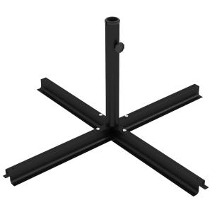 Parasollställ Korsställ Svart av Metall för Fribärande Paraply Robust Paraplyhållare för Trädgård Passar Ø38 till 48 mm 100 x 100 x 75 cm