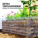 Odlingslåda Metall Mörkgrå Stål för Trädgård och Uteplats Planteringslåda med Öppen Botten Robust och Väderbeständig 180x90x57,5 cm