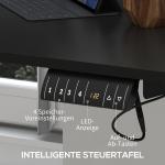 Skrivbord Ståbord Svart av Spånskiva och Metall för Kontor Elektriskt Höjdjusterbart med Anti-Kollision 140 x 70 x 72-116 cm