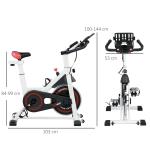 Ergometer med Justerbart Motstånd, upp till 120 kg, Stål, 103 x 53 x 100–114 cm, Vit/Svart