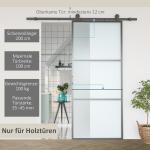 Skjutdörrssats, Kolstål, Installationssats utan Dörr, Platsbesparande, Svart