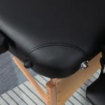 Hopfällbar Massagebänk Svart av Konstläder och Trä för Wellness och Terapi Bärbar med Nackstöd Höjdjusterbar Bekväm Design