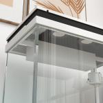 Akvarium Fisktank med Filtersystem Vit av Glas för Fiskar Kompakt Akvarium med LED Belysning och Vattenpump 41 l