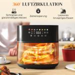 Hot Air Fryer, 8 L med 8 Program och LED-skärm, Svart