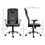 Ergonomisk Kontorsstol Höj- och Sänkbar med Vippfunktion och Armstöd upp till 120 Kg Svart