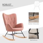 Amningsstol med Gungfunktion, Bekväm Gungstol i Rosa Sammet, Ergonomisk Fåtölj för Sovrum och Barnrum, Rosa, 84 x 70 x 96 cm