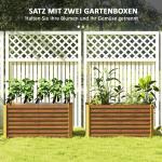 Odlingskrage Högbädd Set med 2 Silver av Galvaniserat Stål för Uteplats och Trädgård Väderbeständig Växtbädd 120 x 60 x 60 cm