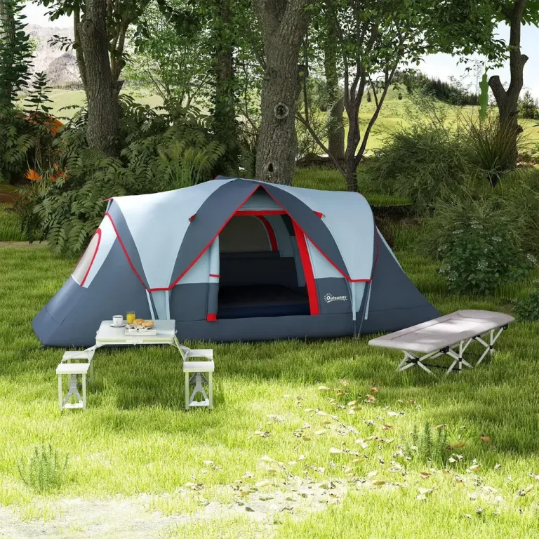 Campingbord Fällbord 4 Stolar Grå 85,5 x 135 cm