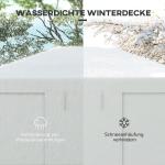 Ersättningstak Paviljongtak Vit av Polyester för Lusthus Vattentätt Set med 2 Sidoväggar Väderbeständig