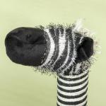 Klösträd i Zebra-Design, Unik Klösmöbel med Tunnel, Dekorativ Lekplats för Katter, Svart/Vit, 93 cm