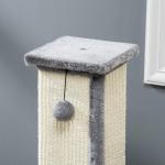 Skrapstolpe Klösträd Grå Kräm av Sisal och Plysch för Katter upp till 5 kg Inomhusbruk med Lekboll Stabil Design 81 cm