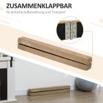 Gymnastikbom Hopfällbar med Halkfri Yta och Robust Träram för Träning och Motion Hållbar och Stabil Brun Mocka 210 x 10 x 6,5 cm