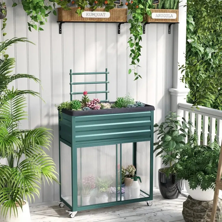 Odlingskrage Odlingslåda med Spaljé på Hjul