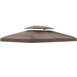 Paviljontak Prisvärd Mörkbrun Polyester för Trädgårdspaviljong som Reservtak för Skydd mot Sol och Regn i Trädgården 3x4m