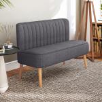 Soffa 2-sits Mörkgrå Tyg för Vardagsrum Bekväm Soffa med Mjuk Stoppning och Lättskött Klädsel Robust 117x57x77 cm