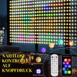 Ljusslinga Ljusridå med 400 LED Varmvit av Plast och Koppar för Fest och Jul Gardin med Musiksynkronisering 3 x 3 m