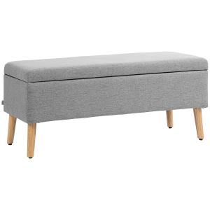 Stoppad Förvaringsbänk, Linnelook, Gummiben, upp till 220 kg, Grå, 110 x 39 x 45 cm